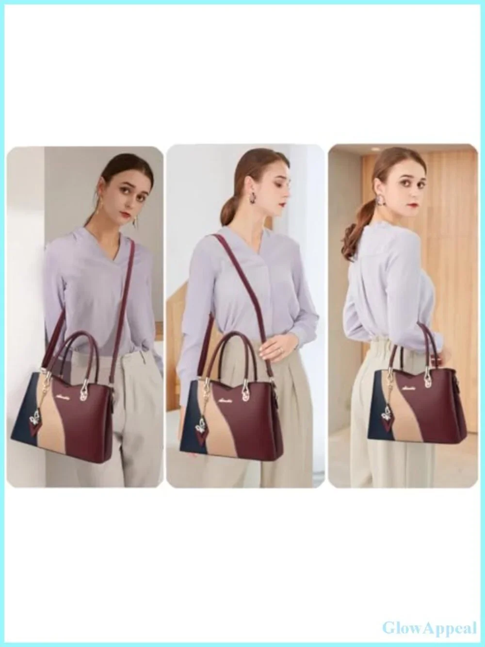 Women's Satchel Tote Handbag Shoulder Crossbody Bag Faux Leather Large Medium